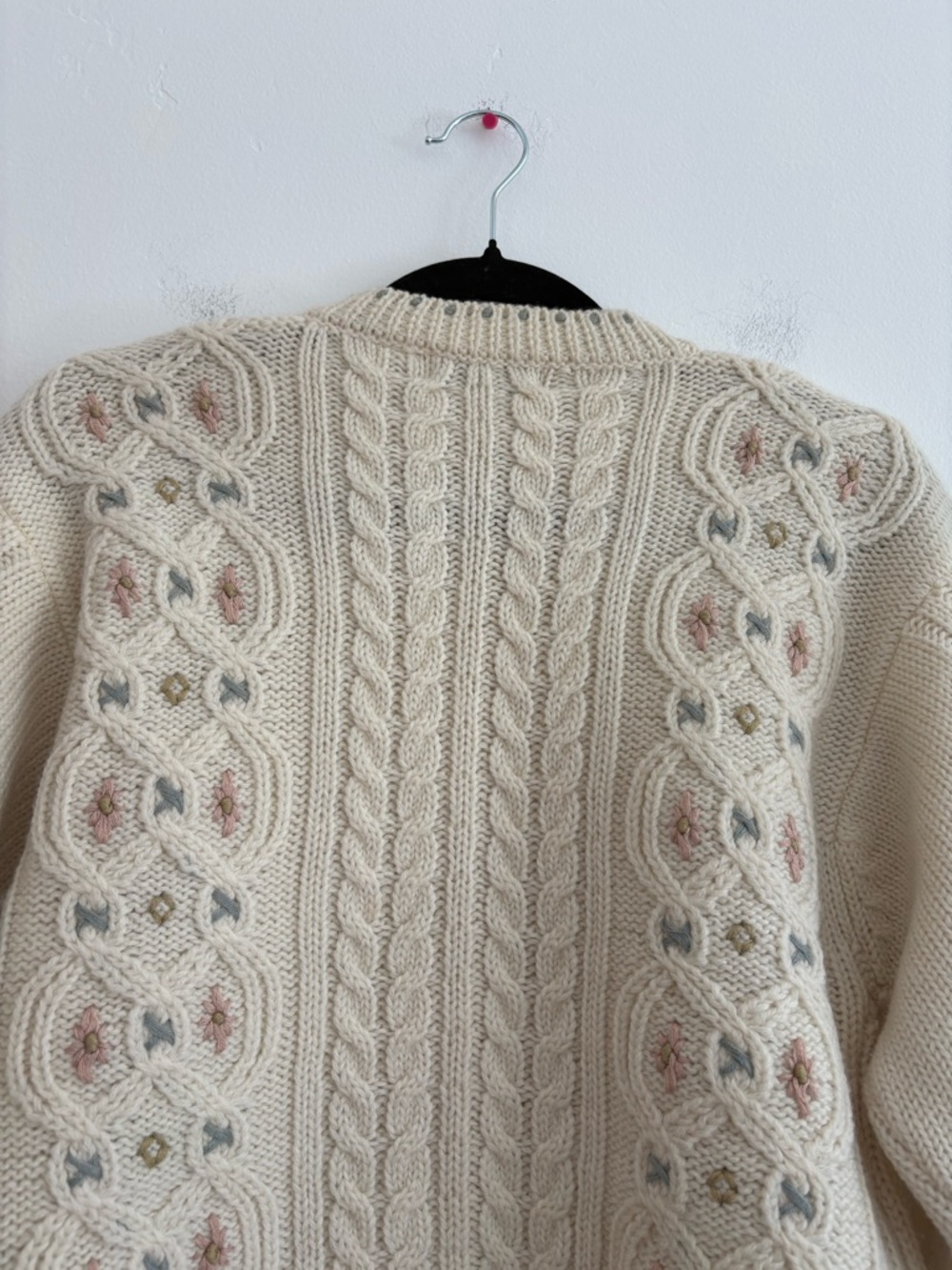 Vintage Liz Claiborne Wool Blend Floral Cardigan Button Up Cottage Embroidered - Picture 6 of 9